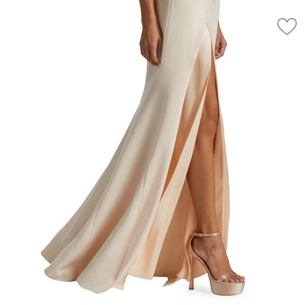 NWT$795 Cinq a Sept Jill Cowlneck Split Leg Gown Dress Maxi Formal in Pearl Sz 6 - Picture 6 of 16